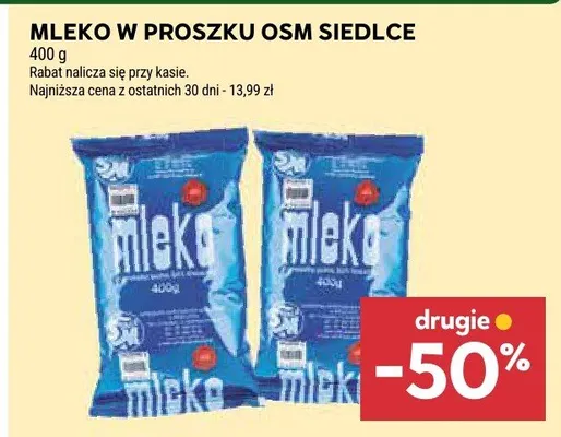 Mleko w proszku OSM siedlce promocja w Stokrotka