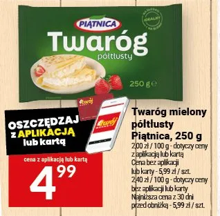 Twaróg mielony półtłusty Piątnica promocja w Twój Market
