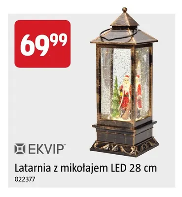 Latarnia z mikołajem LED 28 cm Ekvip promocja w Jula