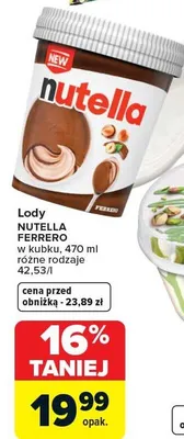 Lody nutella ferrero w kubku promocja w Carrefour Market