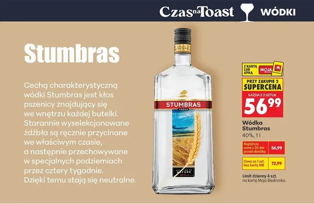 Wódka Stumbras promocja w Biedronka
