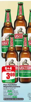 Piwo Kasztelan Niepasteryzowane promocja w Dino