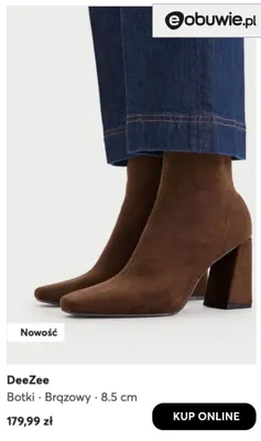 Botki brązowy 8,5 cm DeeZee promocja w eobuwie.pl