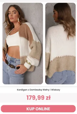 Kardigan z domieszką wełny i wiskozy Reneé promocja w Renee