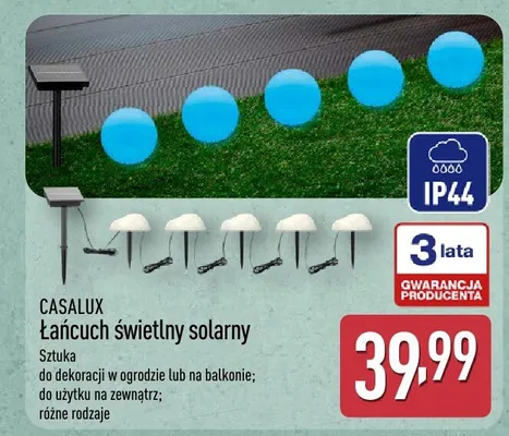 Łańcuch świetlny solarny Casalux promocja w Aldi