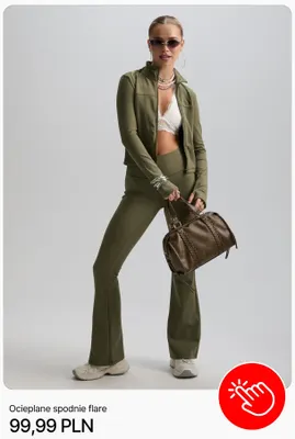 Ocieplane spodnie flare Cropp promocja w Cropp