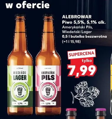 Piwo Alebrowar Amerykański Pils 5,1% alk. promocja w Kaufland