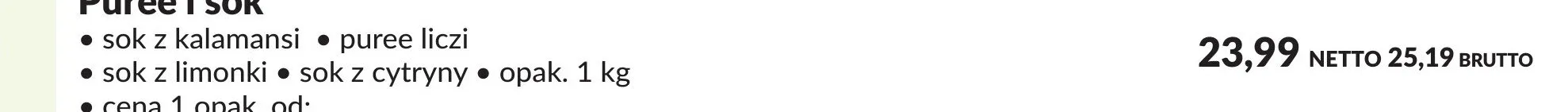 Sok z kalamansi Puree i sok promocja w Makro