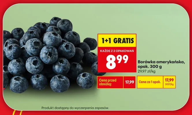 Borówka amerykańska promocja w Biedronka
