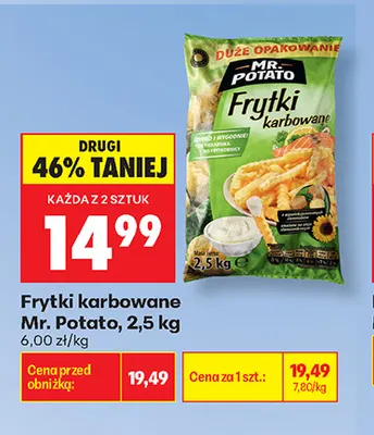 Frytki karbowane Mr. Potato promocja w Biedronka