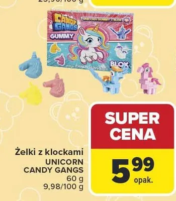 Żelki z klockami UNICORN CANDY GANGS promocja w Carrefour