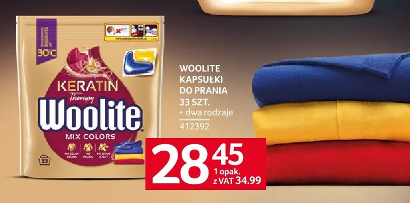 Kapsułki do prania Woolite promocja w Selgros
