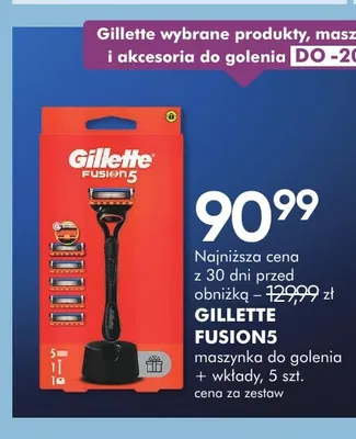 Maszynka do golenia + wkłady Gillette Fusion5 5 szt. promocja w Super-Pharm