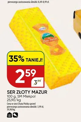 Ser żółty Złoty Mazur Mlekpol promocja w Chata Polska