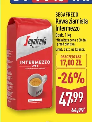Kawa ziarnista Intermezzo Segafredo promocja w Aldi
