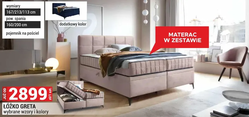 Łóżko greta wybrane wzory i kolory promocja w Merkury Market