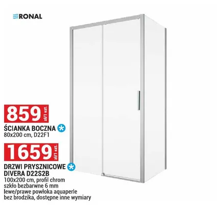 Ścianka boczna Ronal 80x200cm D22F1 promocja w Merkury Market