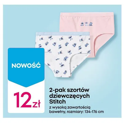 Szorty dziewczęce Disney Stitch 2-pak promocja w Pepco