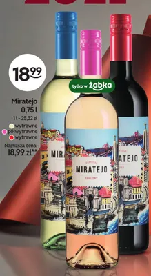 Wino różowe Miratejo półwytrawne promocja w Żabka
