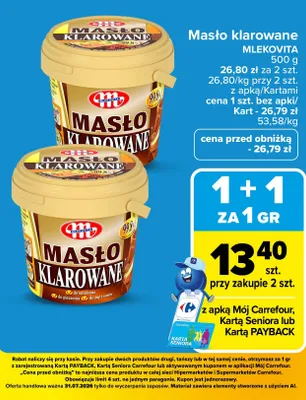 Masło klarowane Mlekovita promocja w Carrefour