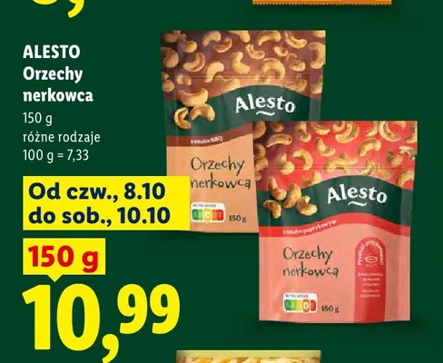 Orzechy nerkowca o smaku paprykowym Alesto promocja w Lidl