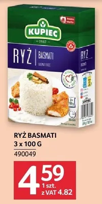 Ryż basmati KUPIEC 3 x 100 g promocja w Selgros