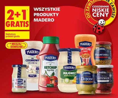 Wszystkie produkty Madero 2+1 GRATIS promocja w Biedronka