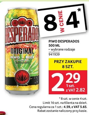 Piwo Desperados 500 ml promocja w Selgros