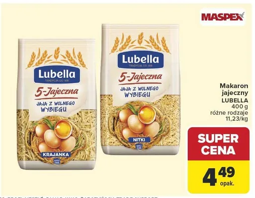 Makaron jajeczny krajanka, nitki promocja w Carrefour