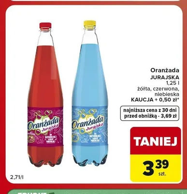 Oranżada Jurajska niebieska promocja w Carrefour Market