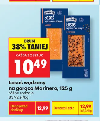 Łosoś wędzony na gorąco łagodny Marinero promocja w Biedronka