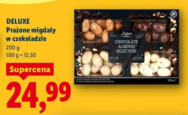 Prażone migdały w czekoladzie promocja w Lidl
