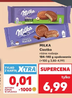 Ciastka Milka Choco Wafer Hazelnut promocja w Kaufland