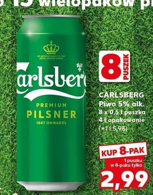Piwo Carlsberg Premium Pilsner 8-pak 500 ml promocja w Kaufland