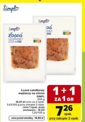 Łosoś sałatkowy wędzony na zimno promocja w Carrefour Market