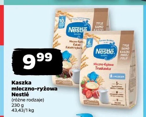 Kaszka mleczno-ryżowa Nestlé kakao promocja w Netto