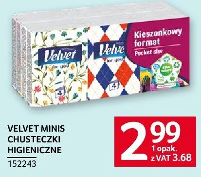 Chusteczki higieniczne Velvet Minis 152243 promocja w Selgros