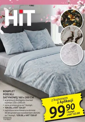 Komplet pościeli satynowej 160 x 200 CM promocja w Selgros