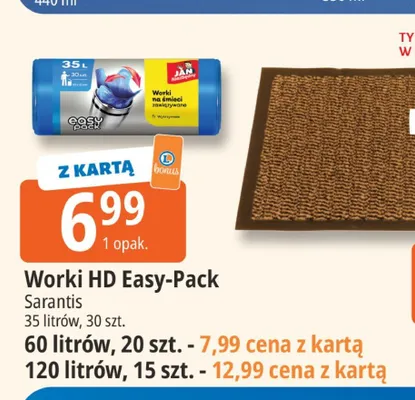 Worki HD Easy-Pack Sarantis 60 l promocja w Leclerc