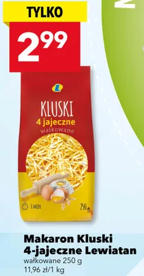 Makaron kluski 4-jajeczne Lewiatan wialkowane 250g promocja w LEWIATAN