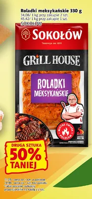 Roladki meksykańskie Sokołów Grill House promocja w Prim Market