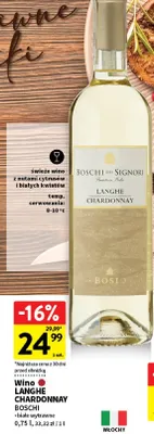 Wino Langhe Chardonnay białe wytrawne promocja w Intermarche