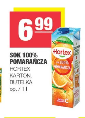 Sok pomarańcza Hortex 100% promocja w SPAR