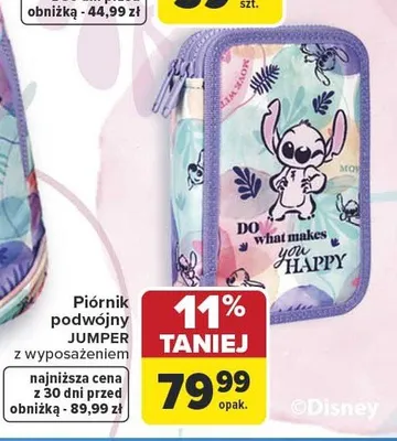 Piórnik podwójny z wyposażeniem CoolPack Jumper Stitch promocja w Carrefour