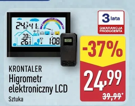 Higrometr elektroniczny LCD promocja w Aldi