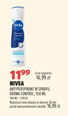 Antyperspirant w sprayu Nivea Derma Control promocja w Drogerie Natura