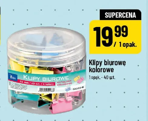 Klipy biurowe kolorowe Tetis promocja w POLOmarket