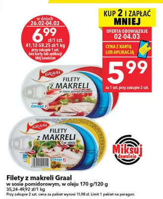Filety z makreli w oleju promocja w LEWIATAN