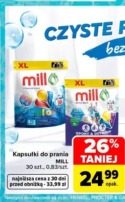 Kapsułki do prania Mill Color promocja w Carrefour