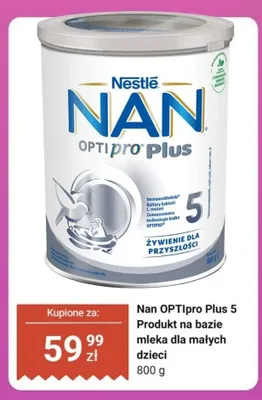 Produkt na bazie mleka dla małych dzieci Nestlé NAN OPTIpro Plus 5 promocja w Biedronka